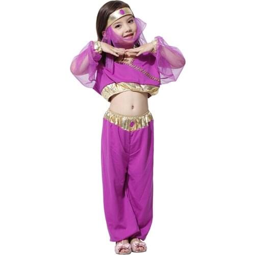 Halloween kids Girl Purim Aladdin Lamp Costume Arabian princess Cosplay Belly Dance Carnival Party Fancy Dress