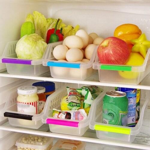 Home Kitchen Fridge Space Saver Organizer Slide Under Shelf Rack Storage Holder Food Container Storage Container Boxes