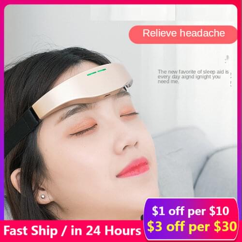 Electric Ems Head Massager Brain Relaxation Low Frequency Pulse Improve Sleep Health Stress Relief Brain Massager Stimulator