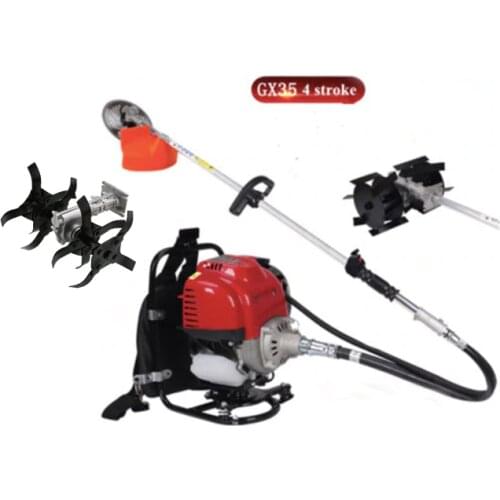 Gx35 Backpack 4 stroke 3 in1 Brush cutter tiller grass hedge trimmer cultivator weeder