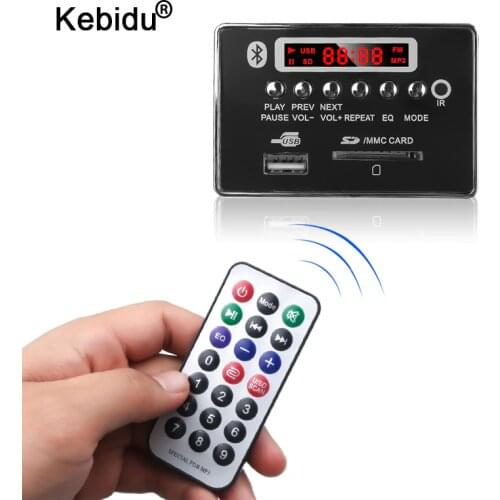 Kebidu Newest USB FM Aux Radio MP3 Decoder Board Module Remote Control For Car Player Integrated Car Bluetooth Hands-free MP3