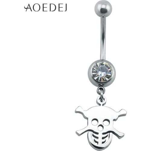 AOEDEJ Piercings Navel Belly Button Ring Fashion Skull Skeleton Body Jewelry Cool Accessories Steampunk Men Women Body Bijoux