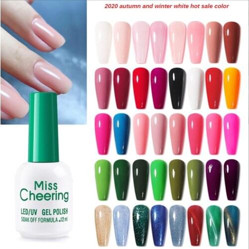 12ml Pure Color and Sequined Nail Polish Series Fashion Glamour Design Nail Polish Glue for Applying Nails DIY Decorative Nails