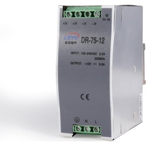 Best quality 48V 1.6A 75W Din Rail Switching Power Supply Driver For CCTV Camera LED Strip AC 85~264(V) Input to DC 48V