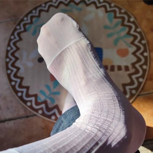 Bruces Favorite White Mans Socks Dressing Socks Man Hot Horny Sex Art Silky Fetish Pantyhose Socks Adult Sheen Strips Patterns