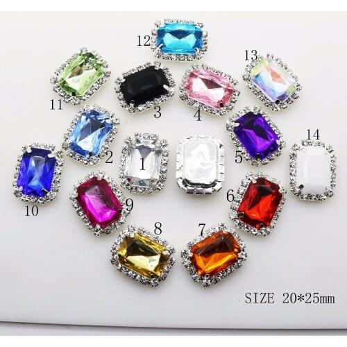 Small Wholesale 10Pcs/Lot 20*25mm Rectangle Flatback Buttons Diy Wedding Decoration Women Hair Accessories Ribbon Bow Button