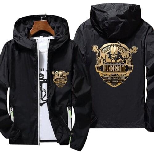 Mens Thunderdome ID Hardcore Techno And Gabber Ultra-light Summer Thin Windbreaker Sunscreen Beach Casual Coat Bomber Jacket