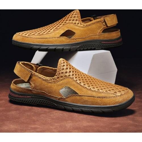 Genuine Leather Hiking Trekking Shoes Sneakers Men Non Slip Water Aqua Beach Outdoor Climbing Tactical Shoes Zapatillas Hombre