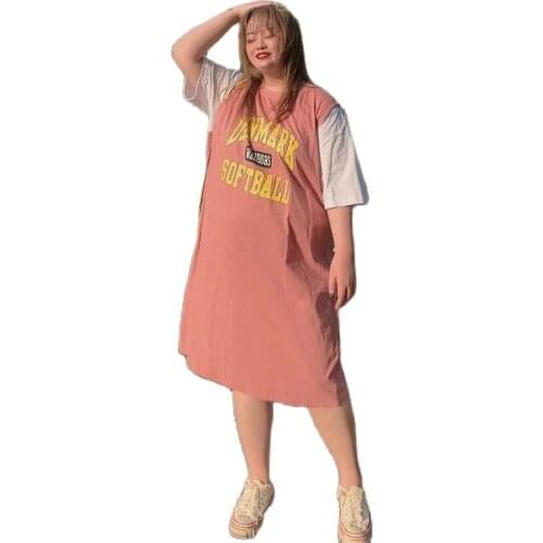 New Dresses For Women 2021 Korean Fashion Loose Casual Women Dresses Fake Two Long And Large Size T-Shirt Dresses TYJTJY