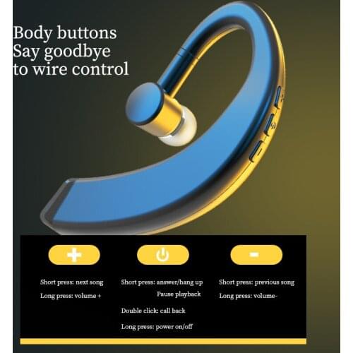 Unilateral Hanging Wireless Bluetooth Headset Ear Hook Sports Stereo In-ear Buds Headsets With Microphone 2021 New High Quality