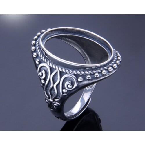 15*20mm 925 STERLING SILVER men Semi Mount Bases Blanks base blank Pad ring Setting wedding jewelry findings diy A2507