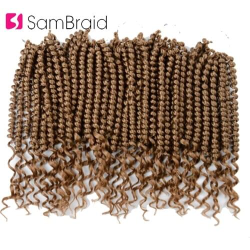 SAMBRAID 12 Inch Senegalese Spring Twist Hair 60g/pack Loose Ends Synthetic Hair Crochet Braiding Hair Extensions 12 roots/pack