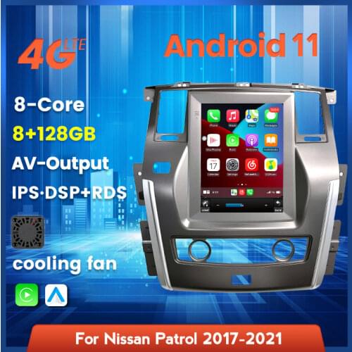 Android 11 8-Core Car Radio Player GPS Navigation for Nissan Patrol 2017-2021 Stereo Carplay Multimedia Autoradio Smart Receiver