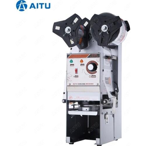 WY680 Electric Commercial Bubble Tea Bottle Cup Sealing Sealer Machine Semi-automatic Plastic or Paper Cups Sealing Film