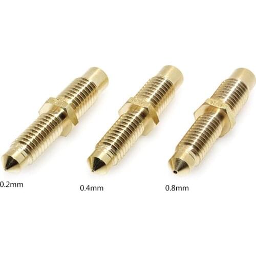 1PCS 3D printer Nozzle V6 0.2mm 0.4mm 0.8mm Universal Copper Nozzle t for 3D printer part