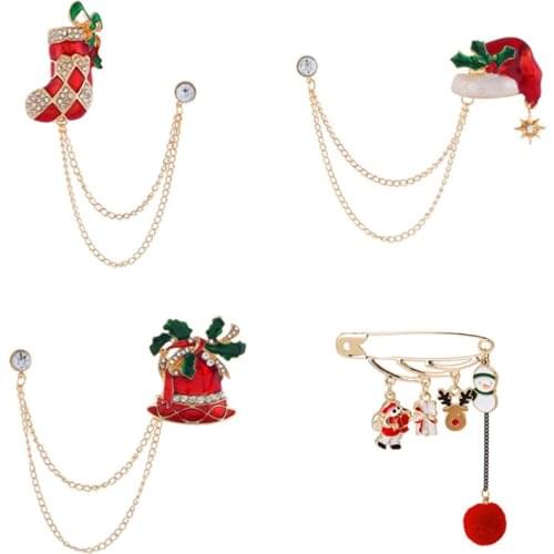 1PC Fashion New Year Christmas Boots Brooches For Women Christmas Suit Pins Vintage Creative Gift Jewelry Coat Dress Accessories