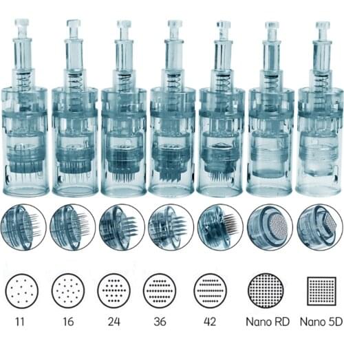 10pcs Bayonet Needles Cartridge Replacement 11/36/24/Nano Microneedle For Derma Pen M8 Micro Needling Therapy Tip Derma Stamp