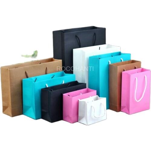 100x Paper bag clothing bags customized LOGO printing gift bag custom packaging paper bag accept custom order