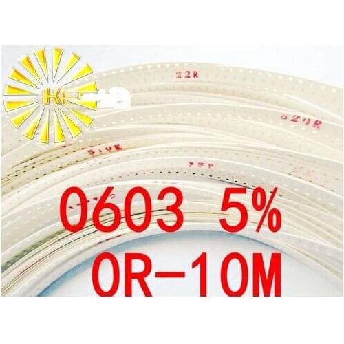 170valuesX50pcs=8500pcs 0603 SMD Resistor Kit Assorted Kit 0R-1M ohm 5% Sample Kit Sample bag
