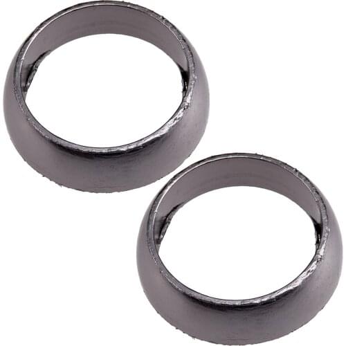 2Pcs/Set Silver Universal Car Graphite 2" Inner Diameter Exhaust Muffler Pipe to Manifold Gasket Fit For SUV