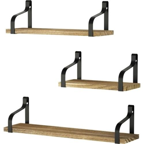 3 Piece Floating Shelf Wall Hanging, Wooden Wall Storage Shelf, Wall-Mounted Storage Rack Shelf, Suitable for Bedroom
