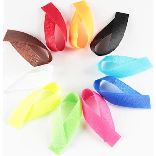 50pcs/pack coloful magic tape nylon cable ties hook loop strap adhesive fastener hook loop magic strip wire sewing tape