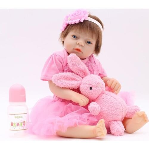 55cm Full Silicone Body Reborn Baby Doll Toy For Girl Vinyl Newborn Princess Babies Bebes reborn Bathe Accompanying Toy gift