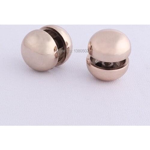 6sets round shape 25*20mm Metal silver color Buttons rivets for luggage bag garment accessories