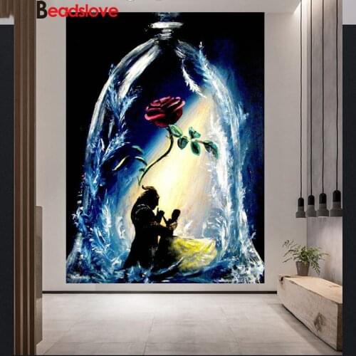 Full Square Round Drill 5D DIY Diamond Painting rose and cartoon big eyes girl Embroidery Cross Stitch 3D kids room Decor Gift