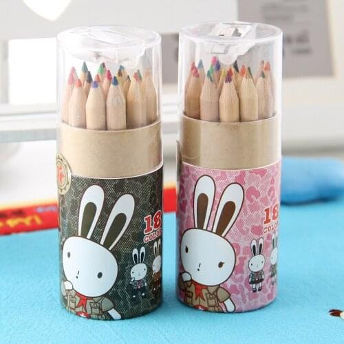 Freeshipping School Children stationery 36pieces of colored pencil per can
