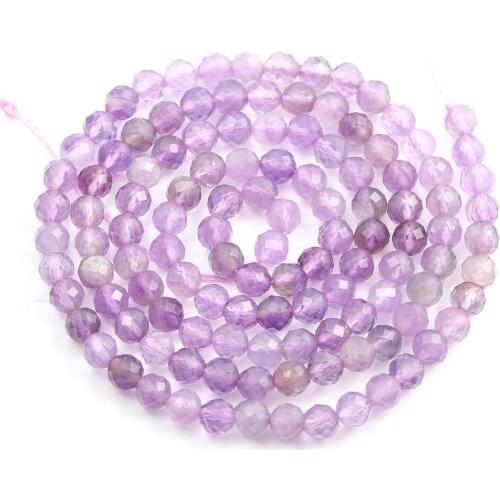 2020 Natural Stone Beads Round Shape Amethysted Faced Scattered Beads Making for Jewelry DIY Bracelet Necklace 2 3 4 5 Mm