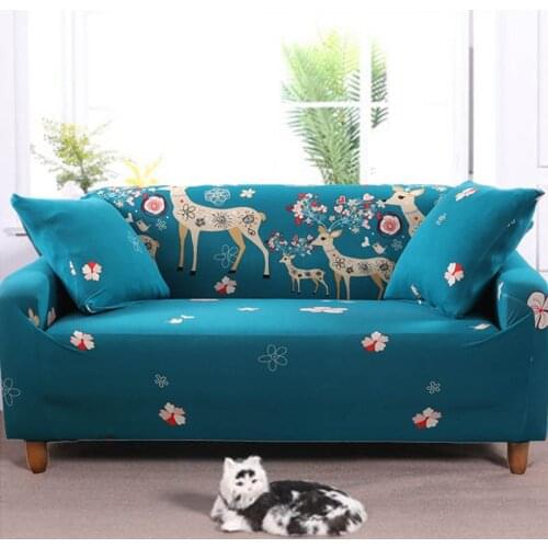 Lovely Animals Stretch Elastic Sofa Cover Corner Sofa Towel Slip-resistant Sofa Covers for Living Room Fully-wrapped Anti-dust