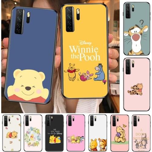 Haha Winnie Bear Black Soft Cover The Pooh For Huawei Nova 8 7 6 SE 5T 7i 5i 5Z 5 4 4E 3 3i 3E 2i Pro Phone Case cases