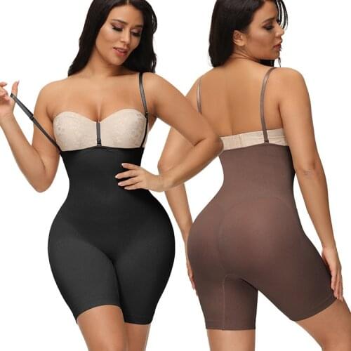 Women Plus Size Waist Trainer Post Surgical Body Shaper Open Crotch High Waist Butt Lift Slimming Bodysuit Seamless Shapewear