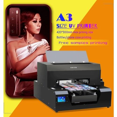 DOMSEM Digital Metal UV Printer A3 Size Inkjet Flatbed Aluminum Copper Industry Sign PVC card Printing Machine