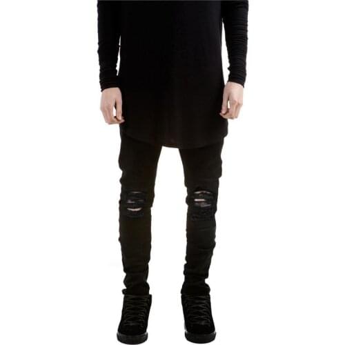 Designer Brand New Men Black Jeans Skinny Ripped Stretch Slim Fashion Hip Hop Swag Man Casual Denim Biker Pants Overalls Joggers