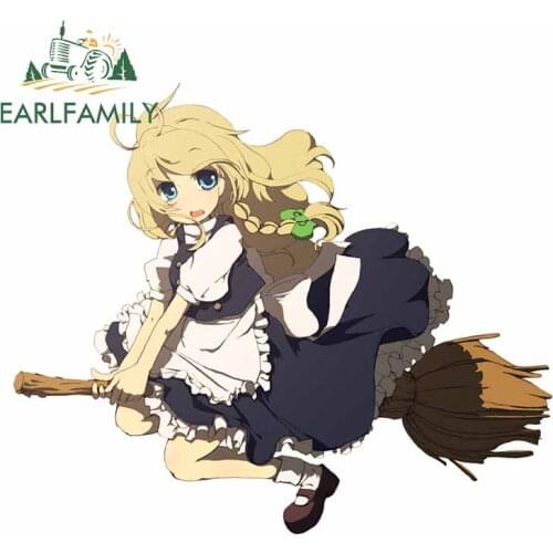 EARLFAMILY 13cm x 11.1cm For Anime Girl Graffiti Car Stickers Waterproof Decal Motorcycle Vinyl Material Occlusion Scratch Decor