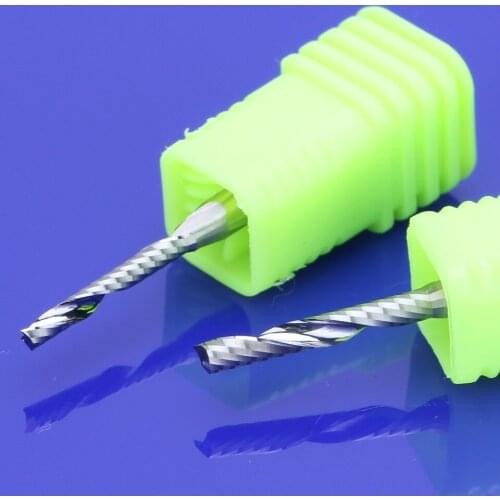 10Pcs 3.175x15mm Single Flute Spiral Cutter 3A TOP Quality CNC End Mill Carbide router bit For Acrylic PVC MDF Milling Cutter