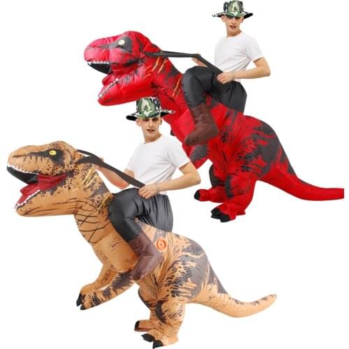 Adult Dinosaur Costumes Halloween T-Rex Cosplay Costume Purim Fancy Role Play Clothing Carnival Blow Up Suit