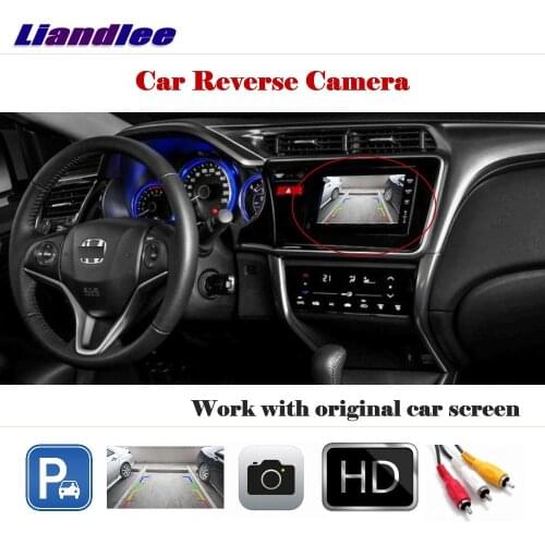 Liandlee For Honda City 2014-2017 Auto Rear View Camera Back Parking CAM Work With Car Factory Screen