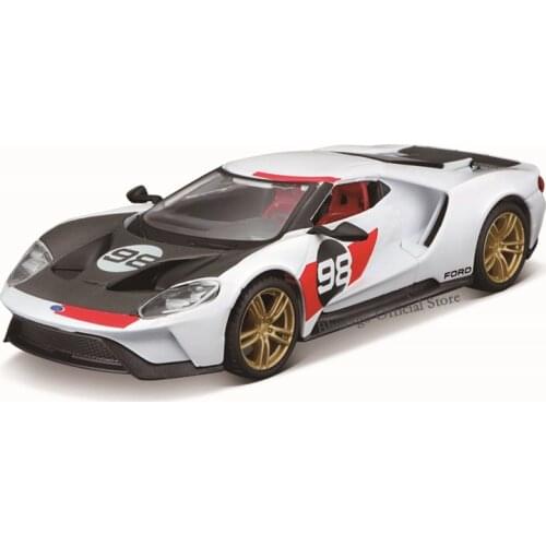 Bburago 1:32 Scale 2021 Ford GT Heritage Edition #98 Alloy Luxury Vehicle Diecast Cars Model Toy Collection Gift