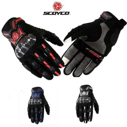 SCOYCO MC20 full finger Motorcycle gloves ,Off-road racing motorbike Nubuck carbon fiber protectin M L XL XXL