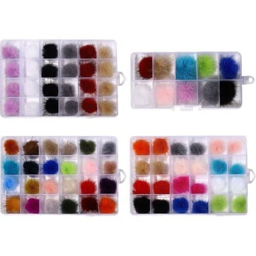 Soft Detachable Nail Art Fur Plush Pom Ball Kit Decorations Jewelry Manicure
