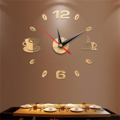 3D Acrylic Sticker Wall Clock Modern Digital Clocks Home Decoration Mirror Office Room Living Room Bedroom Decor