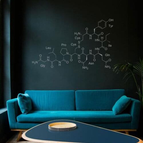Science Chemisrty Oxytocin Molecule Vinyl Wall Decal Vinyl Interior Deisgn School Decor Wall Sticker Reading Room Wallpaper 4473