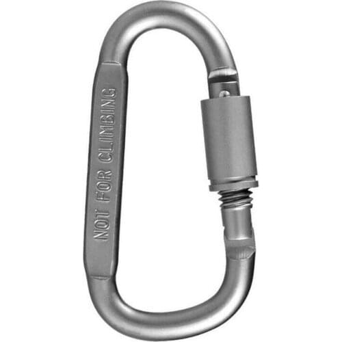 New Hot Practical 1Pcs Black D Shaped Aluminum Alloy Carabiner Hook Keychain Climbing Equipment Karabiner Mosqueton Supplies