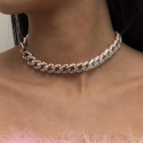 New Fashion High-quality Temperament Adjustable Cuban Necklace Simple Retro Micro Diamond-studded Ladies Necklace Party Jewelry