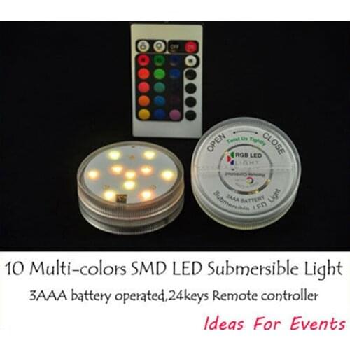 New Arrival Submersible Colorful 4pcs/lot Battery powered LED Light Base centerpiece lighting for wedding event deocoration
