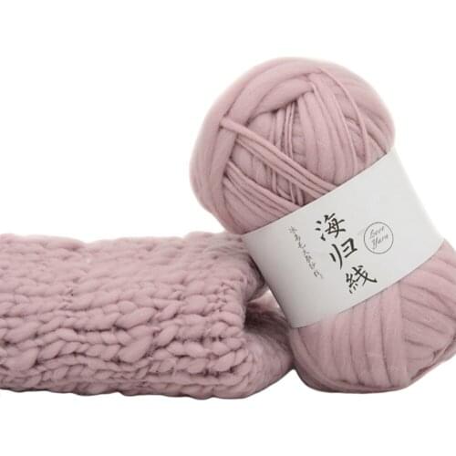50g Solid Color Crochet Thick Yarn Woman Hand Bulky Knitting Blanket Sweater Scarf Yarn Ball