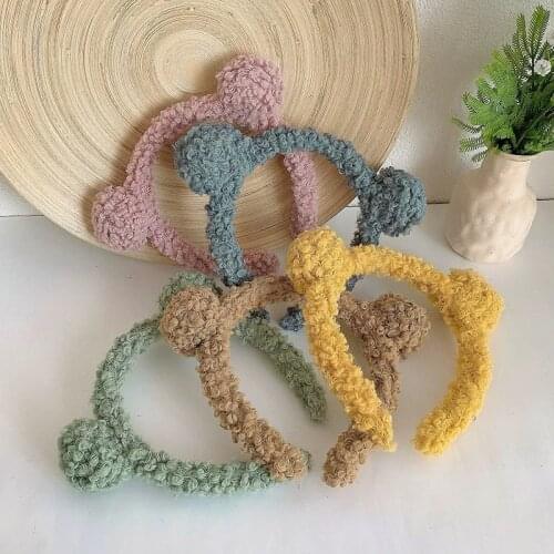 Bear wool velvet headband headdress wash face makeup female animal pure color headband headband net red the same paragraph